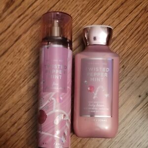 Bath & Body Works Twisted Peppermint Body Mist and Lotion Set